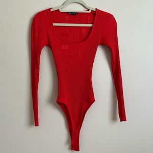 Zara square-neck ribbed bodysuit